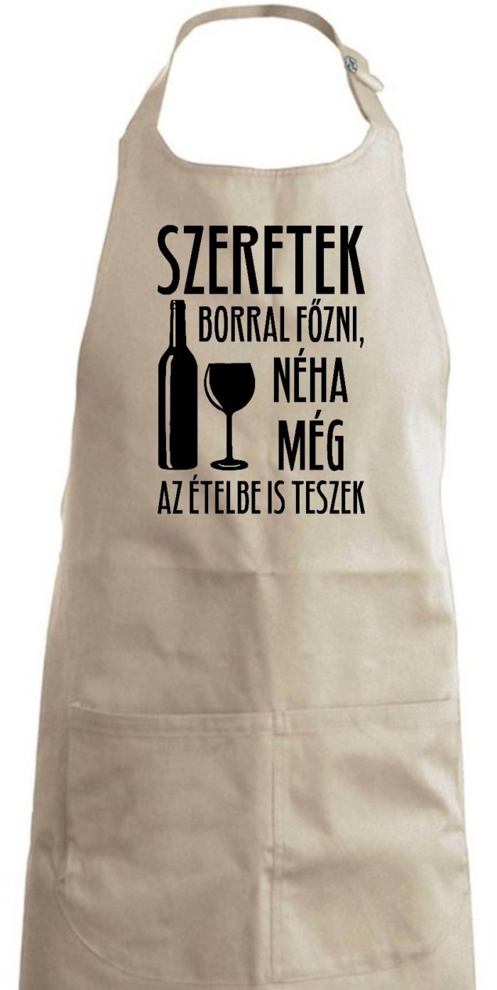 Szeretek borral főzni kötény
