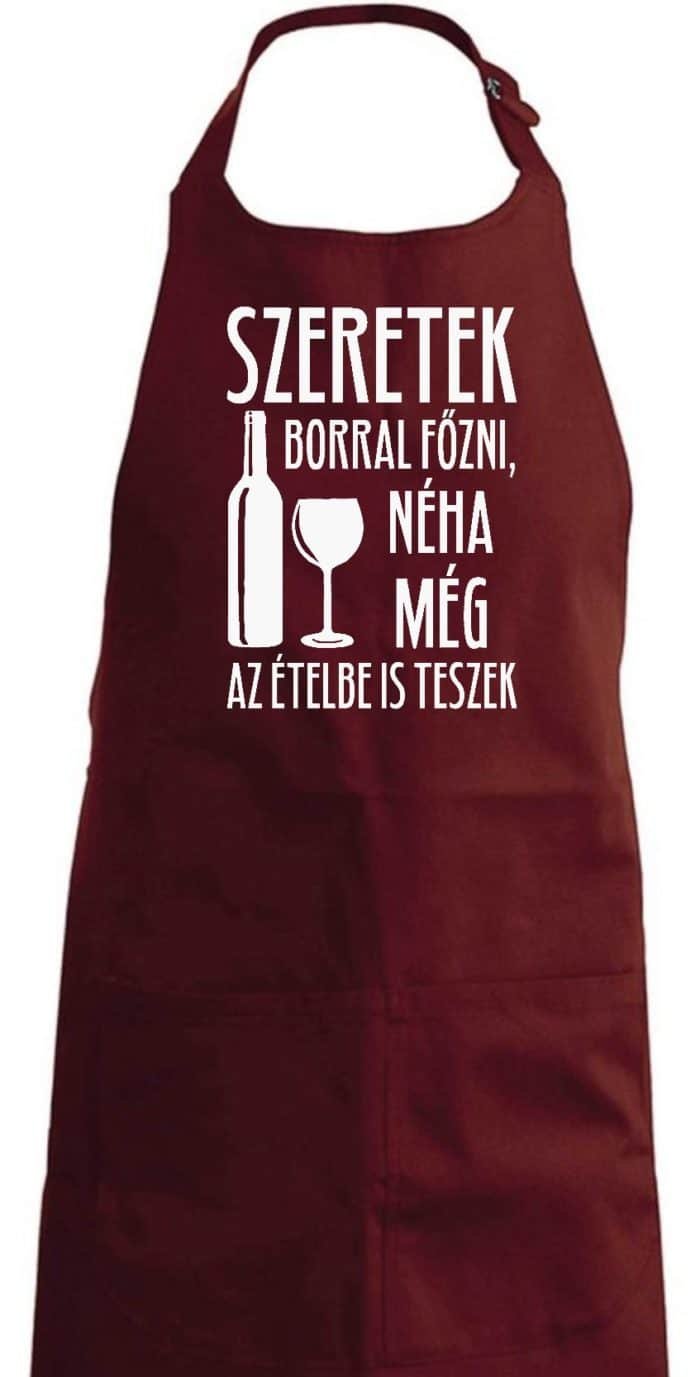 Szeretek borral főzni kötény - Image 2