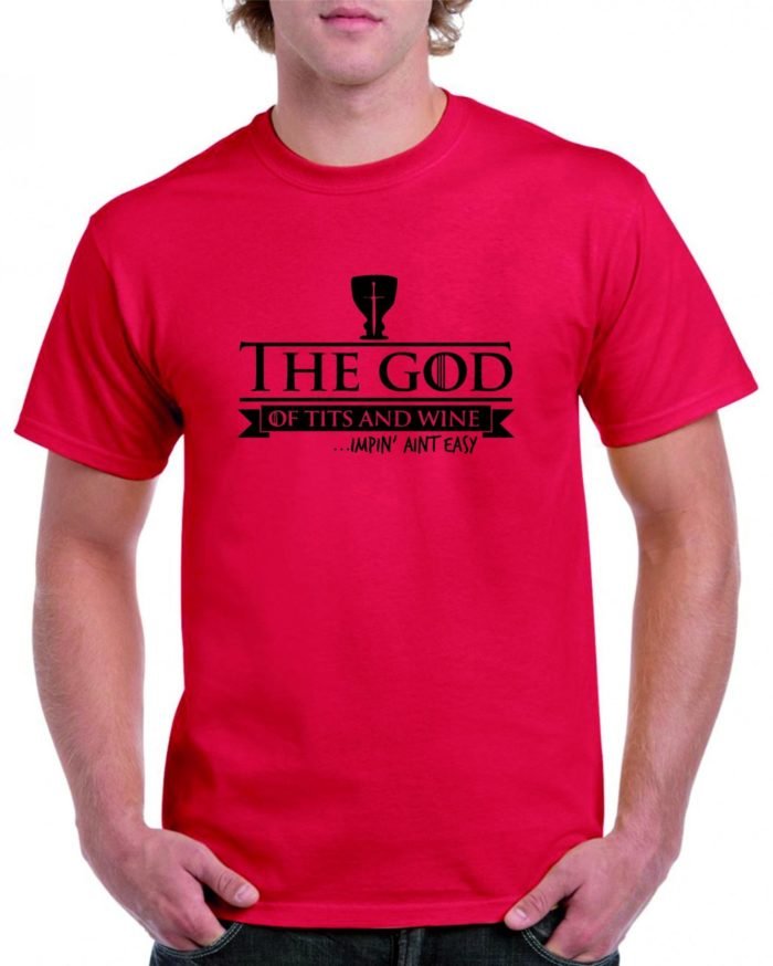The god of tits and wine férfi póló