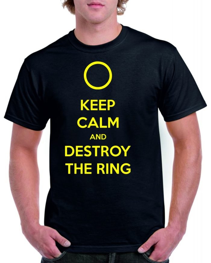 Keep calm and destroy the ring férfi póló