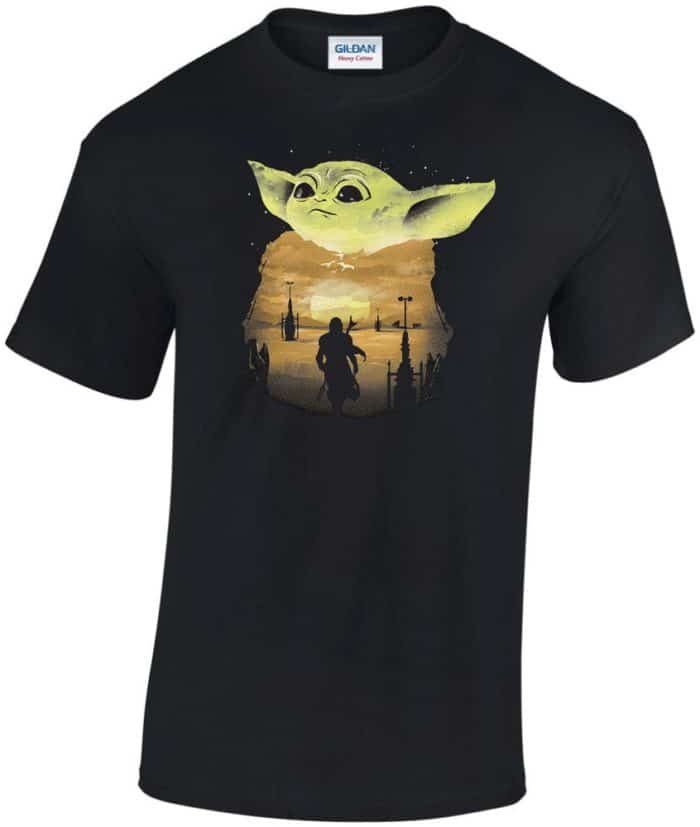 Baby Yoda napnyugta férfi póló
