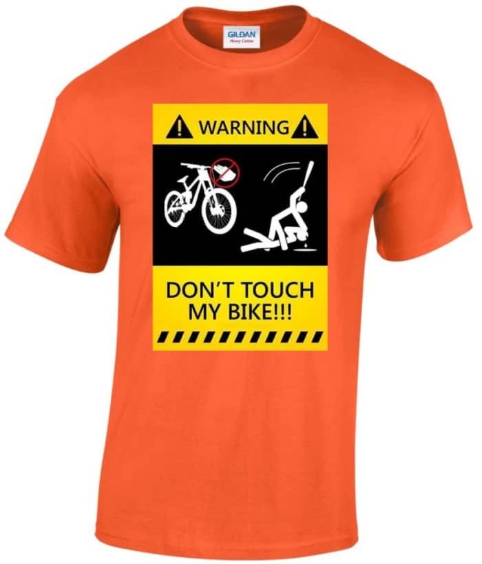 Warning don't touch my bike férfi póló