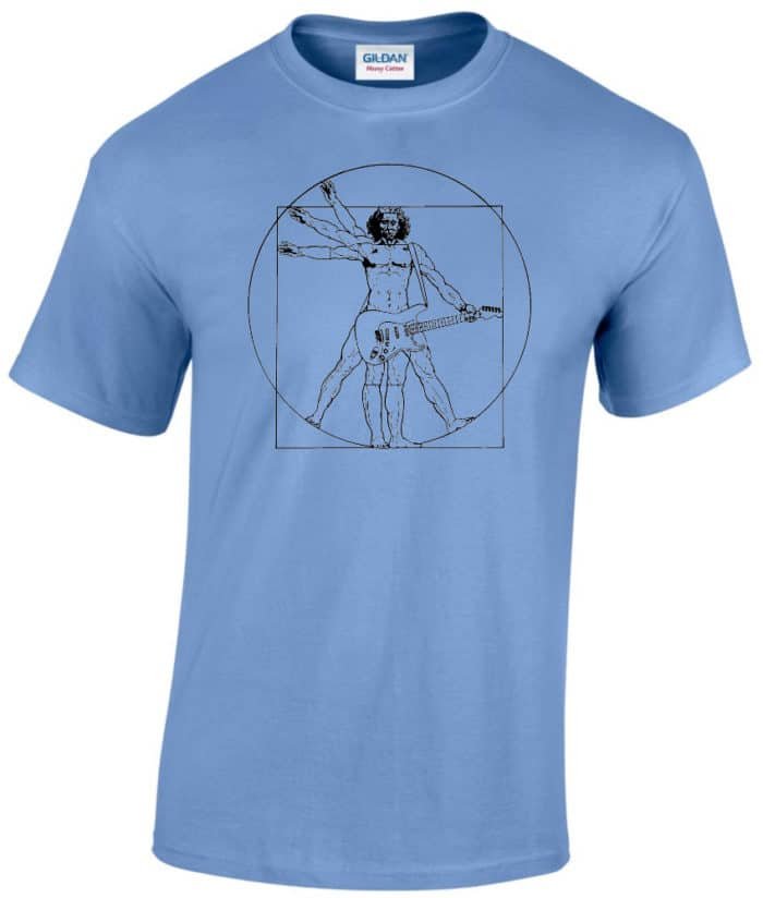 Da Vinci Vitruvius rock zene tanulmány férfi póló