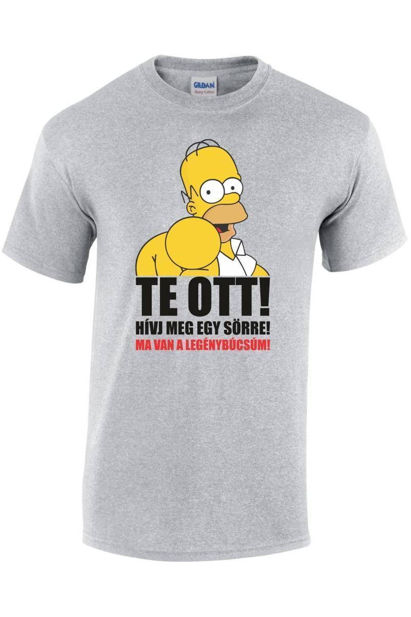 Te ott! Hívj meg egy sörre! fekete feliratos férfi póló