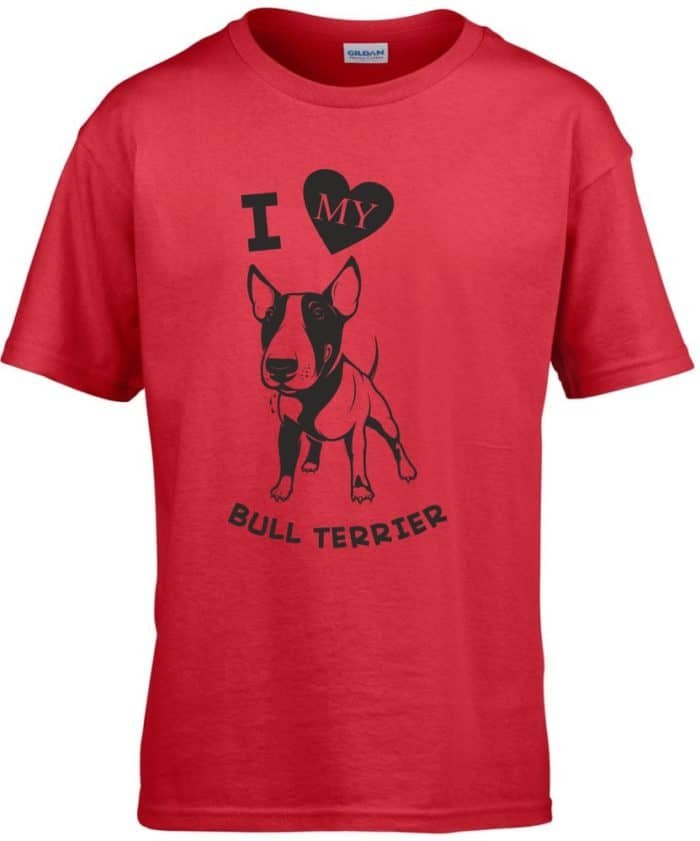 I love my bullterrier gyerek póló