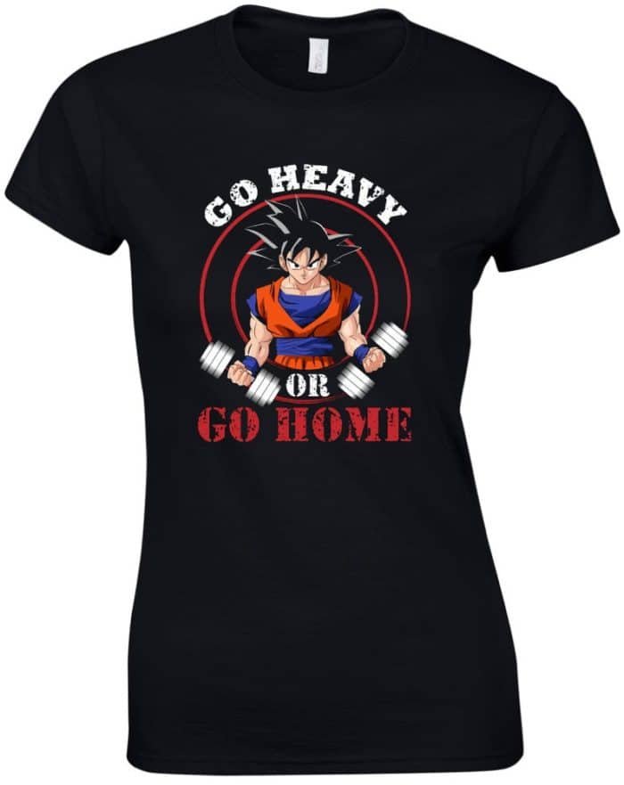 Son Goku go heavy or go home női póló