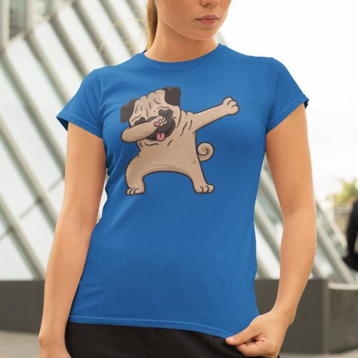 Drum and Pug mopsz női póló