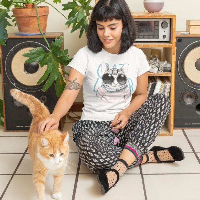 Hipster cat lover női póló