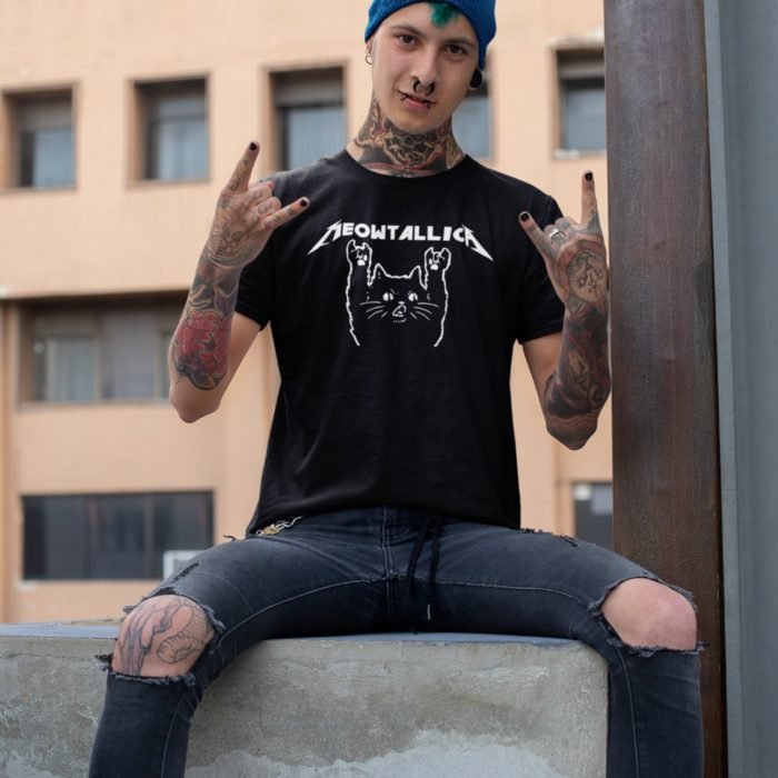 Meowtallica férfi póló