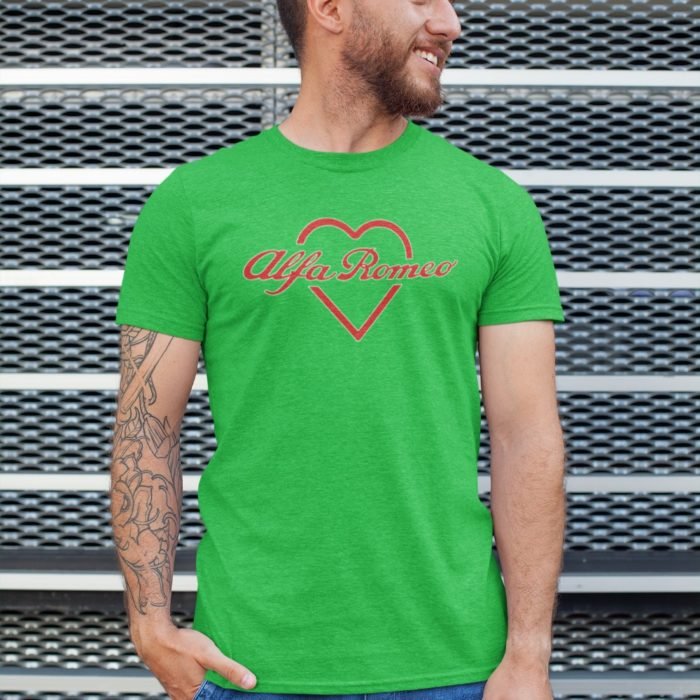 Alfa romeo logo szív férfi póló