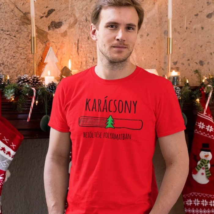 Karácsony betöltése folyamatban férfi póló