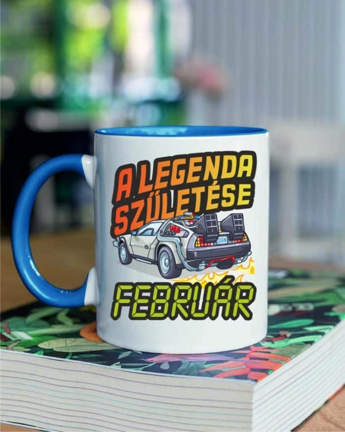 A legenda születése delorean vissza a jövőbe születésnap február bögre