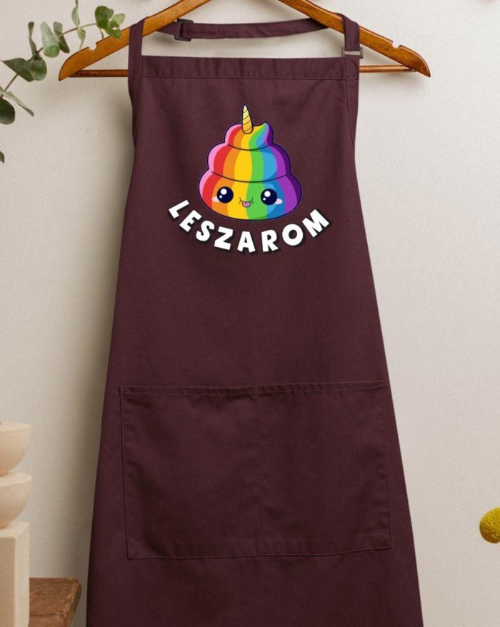 Leszarom - szivárvány kaki kötény
