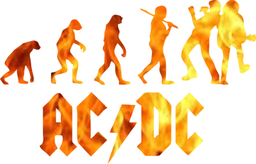 AC/DC zenekaros lángoló női póló