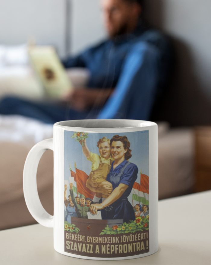 Szavazz a Népfrontra retro plakát bögre