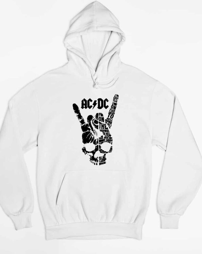 AC/DC halálfej fekete rock pulóver