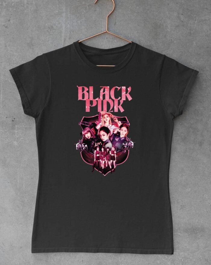 Blackpink rózsaszín felirat és kép női póló
