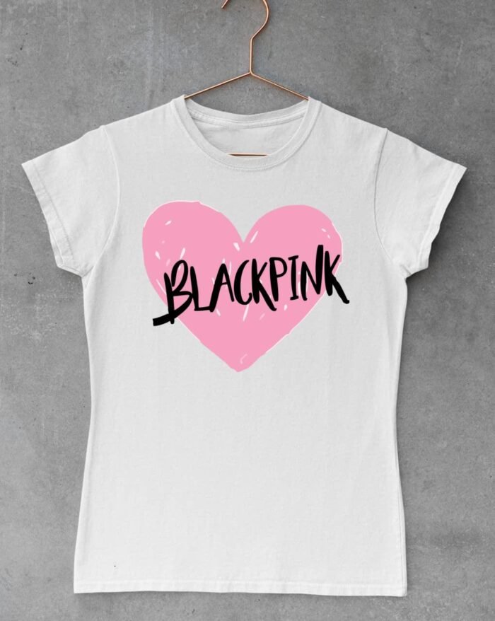 Blackpink rózsaszín szív női póló