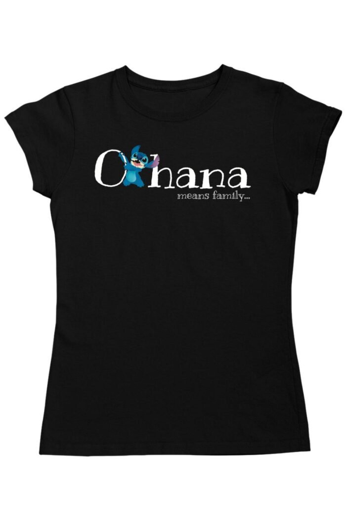 Stitch Ohana means family női póló