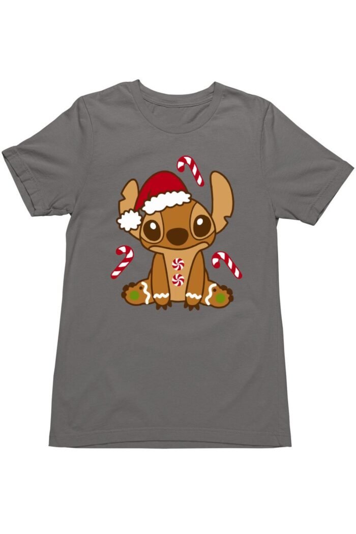Barna Stitch karácsony férfi póló