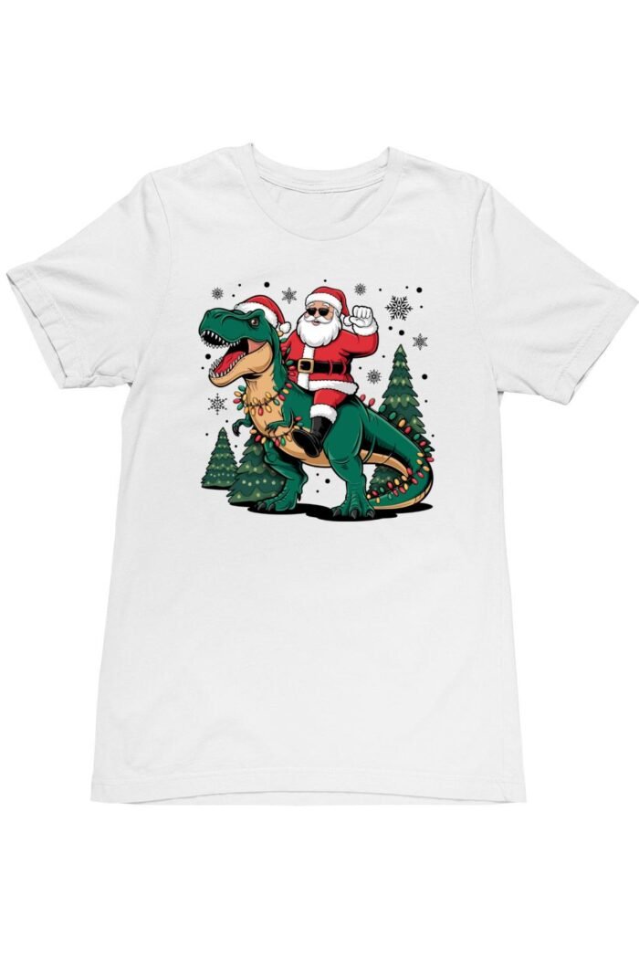 Dinosaur santa férfi póló