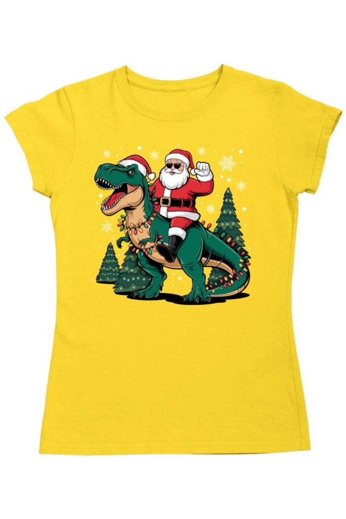 Dinosaur santa női póló