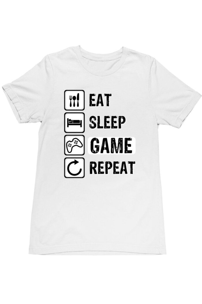 Eat sleep game repeat gyerek póló
