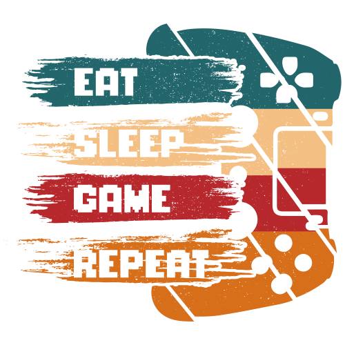 Eat sleep game repeat vintage