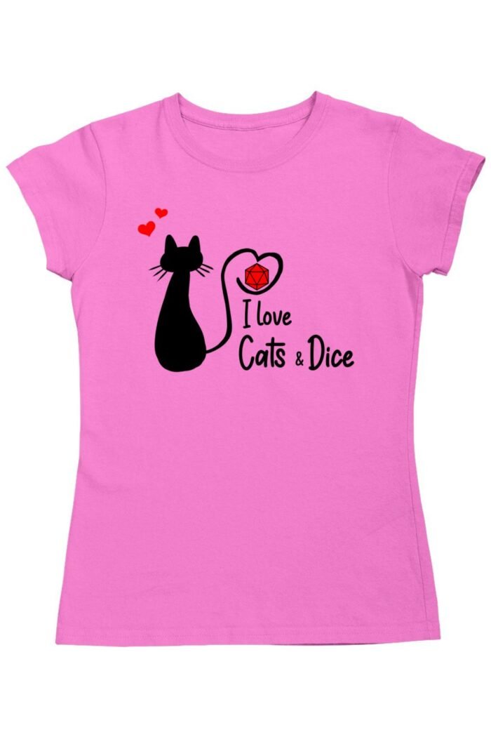 I love cats and dice női póló