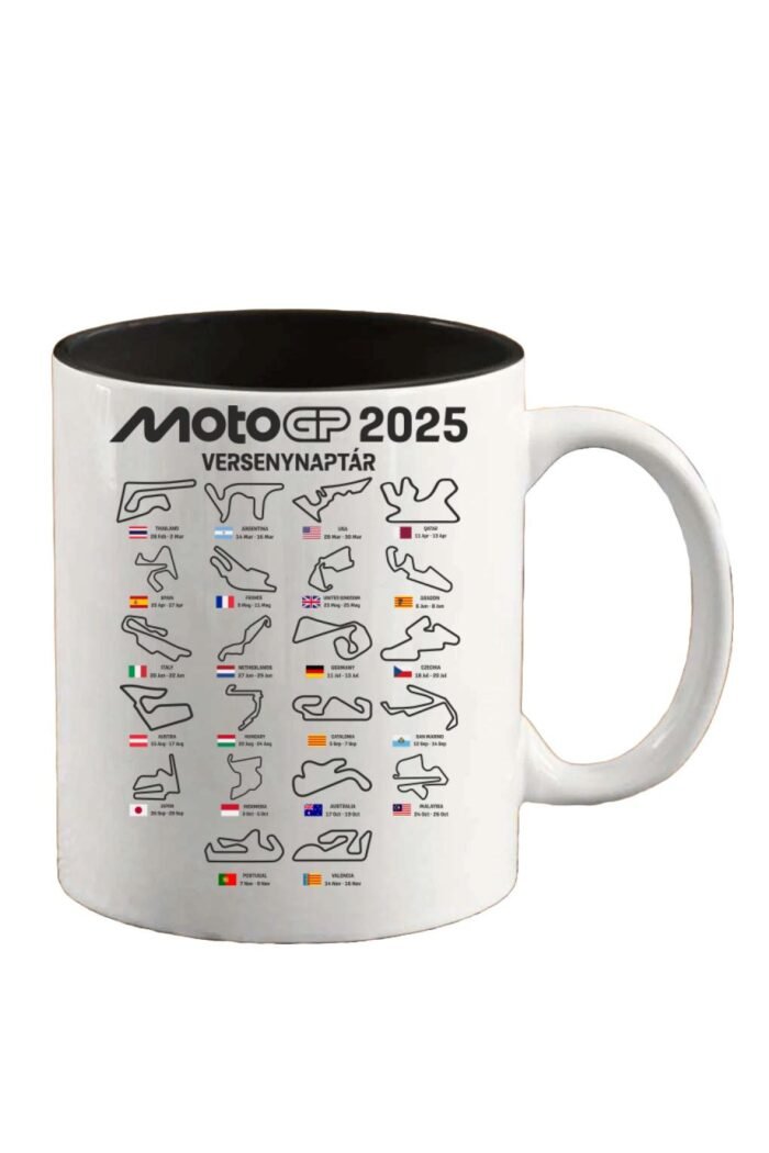 Motogp 2025 versenynaptár bögre
