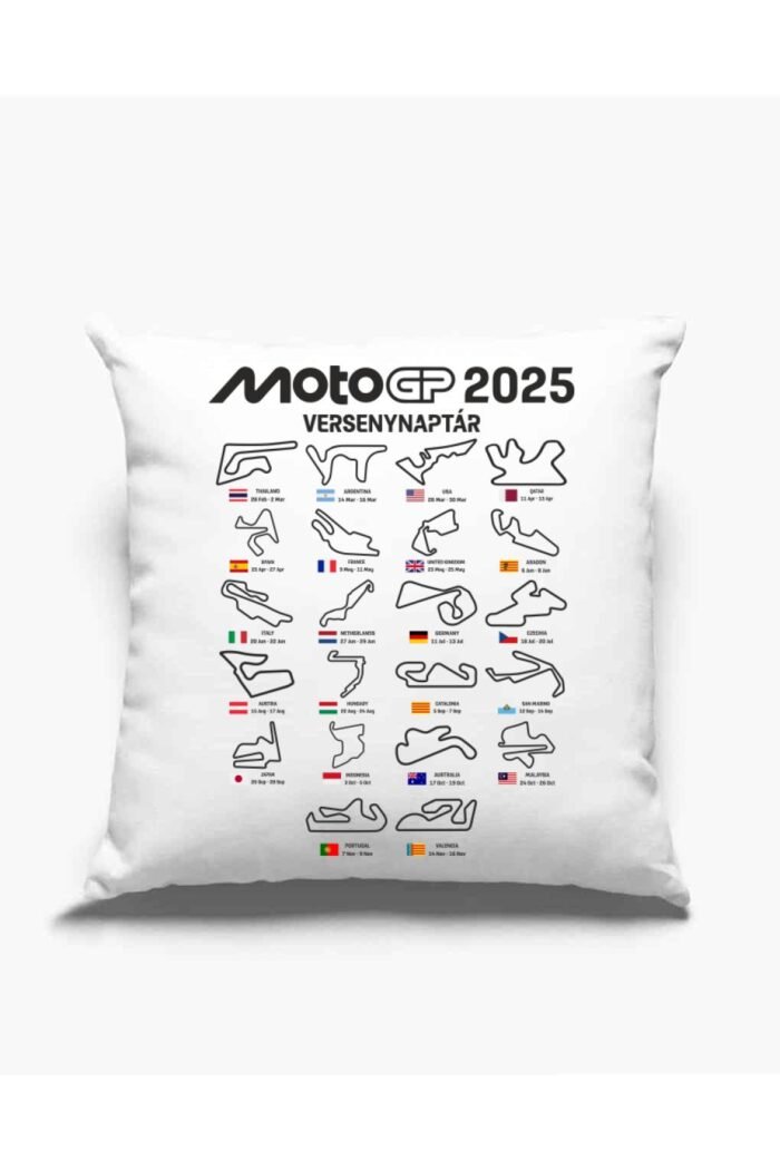 Motogp 2025 versenynaptár párna