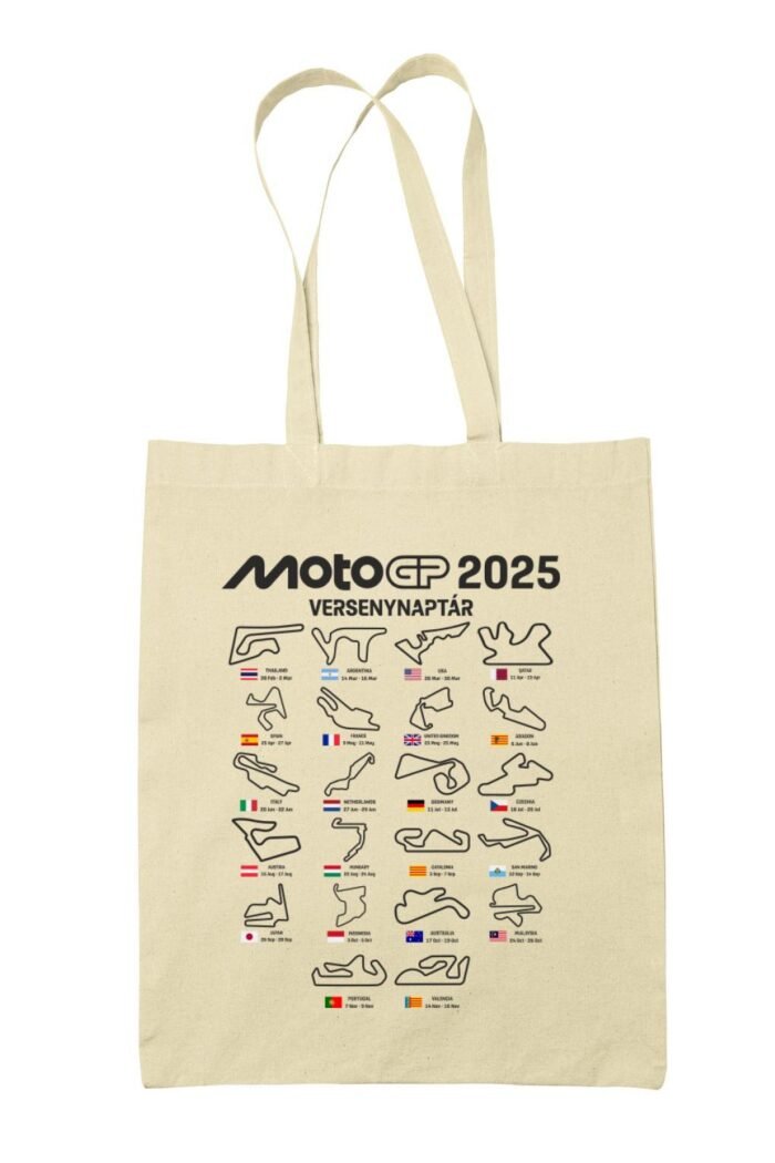 Motogp 2025 versenynaptár vászontáska