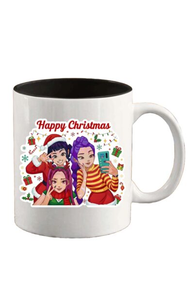 Kpop Demon Hunters christmas selfie bögre