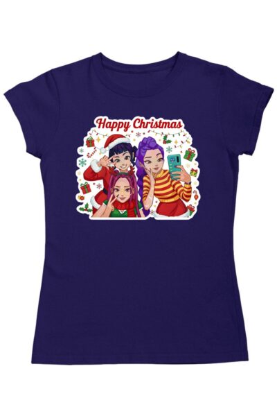 Kpop Demon Hunters christmas selfie női póló